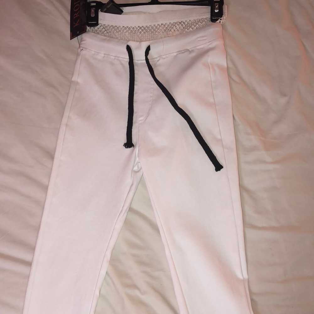 White Fishnet Pants